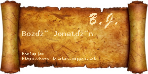 Bozó Jonatán névjegykártya